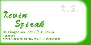 kevin szirak business card